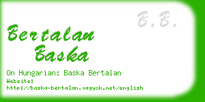 bertalan baska business card